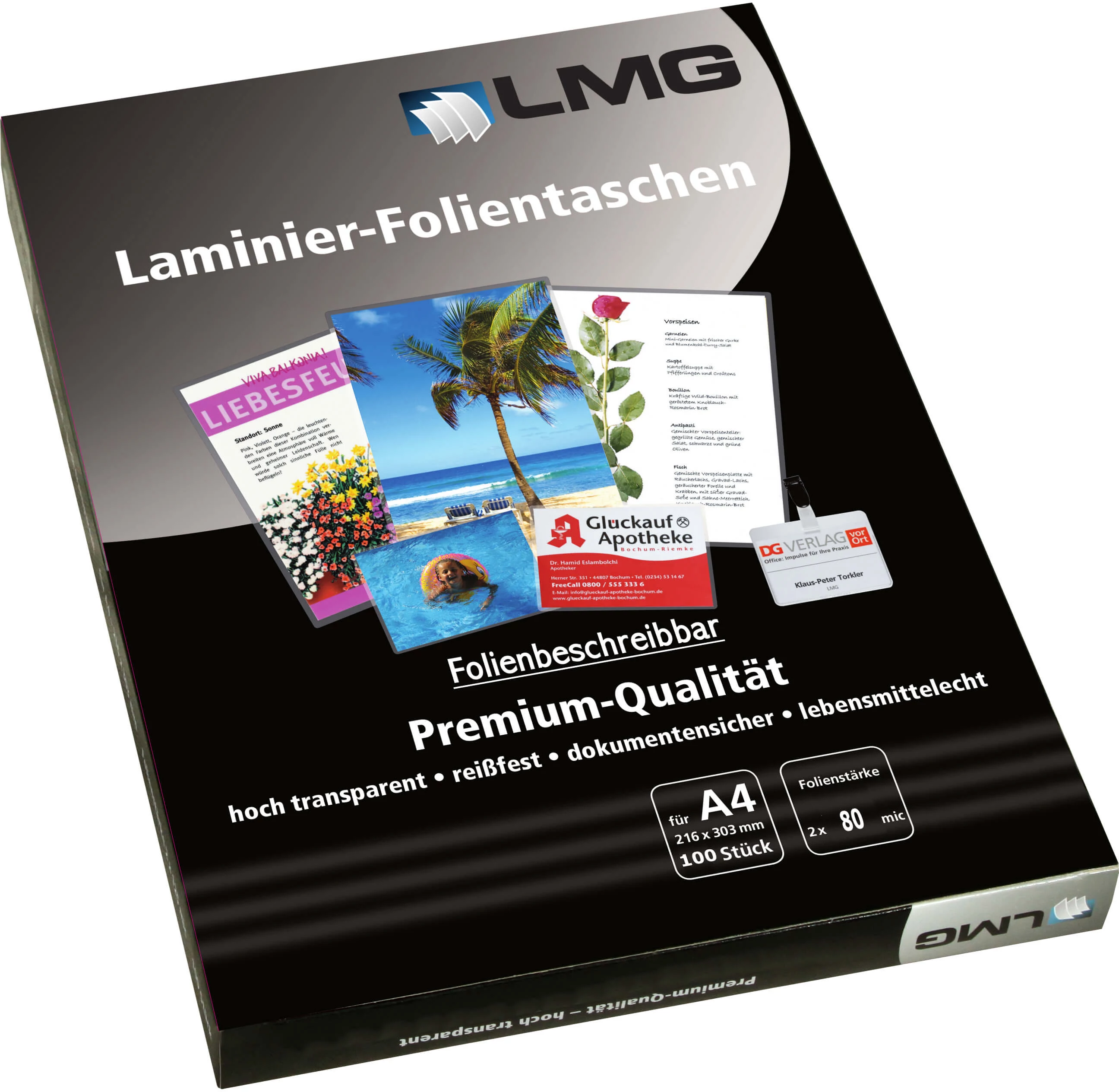 LMG Laminēšanas kabatiņas A4 spīdīgas 80