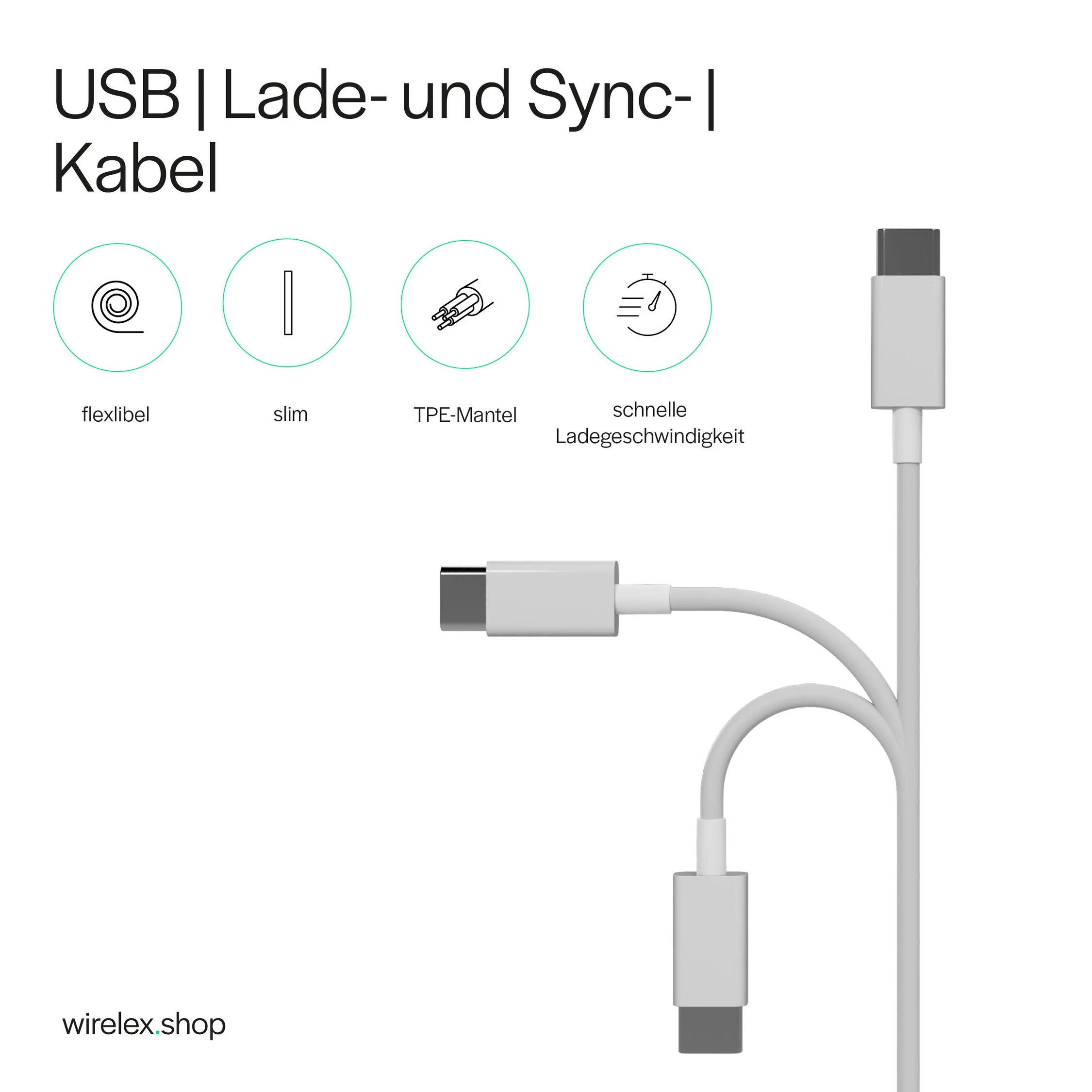 SHIVERPEAKS Flexline USB-C to USB-C Charge