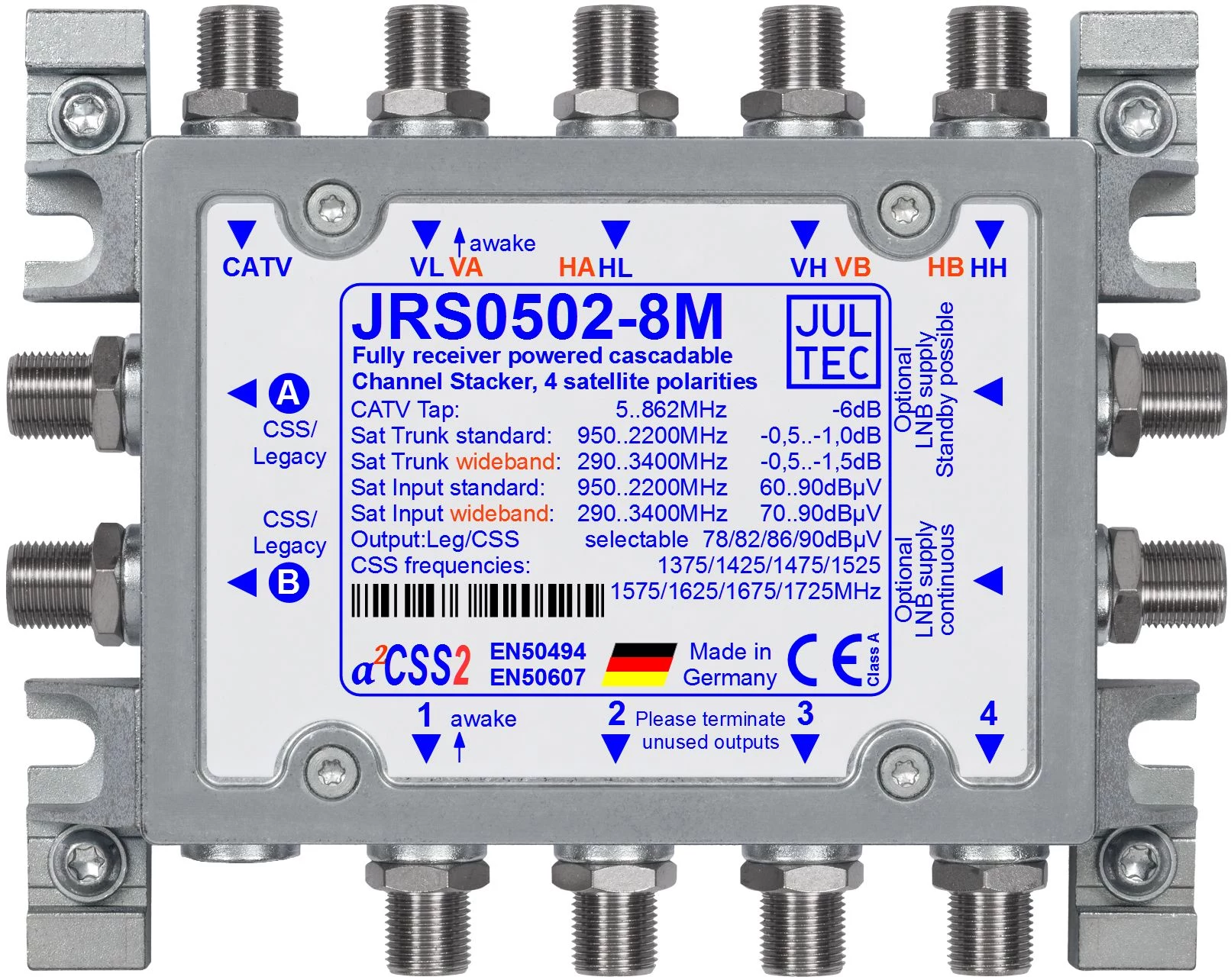 JULTEC JRS0502-8M Single Cable Multiswitch 5/2/8