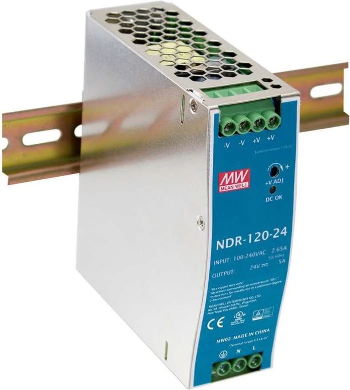 Meanwell NDR-120-12 DIN sliežu barošanas bloks