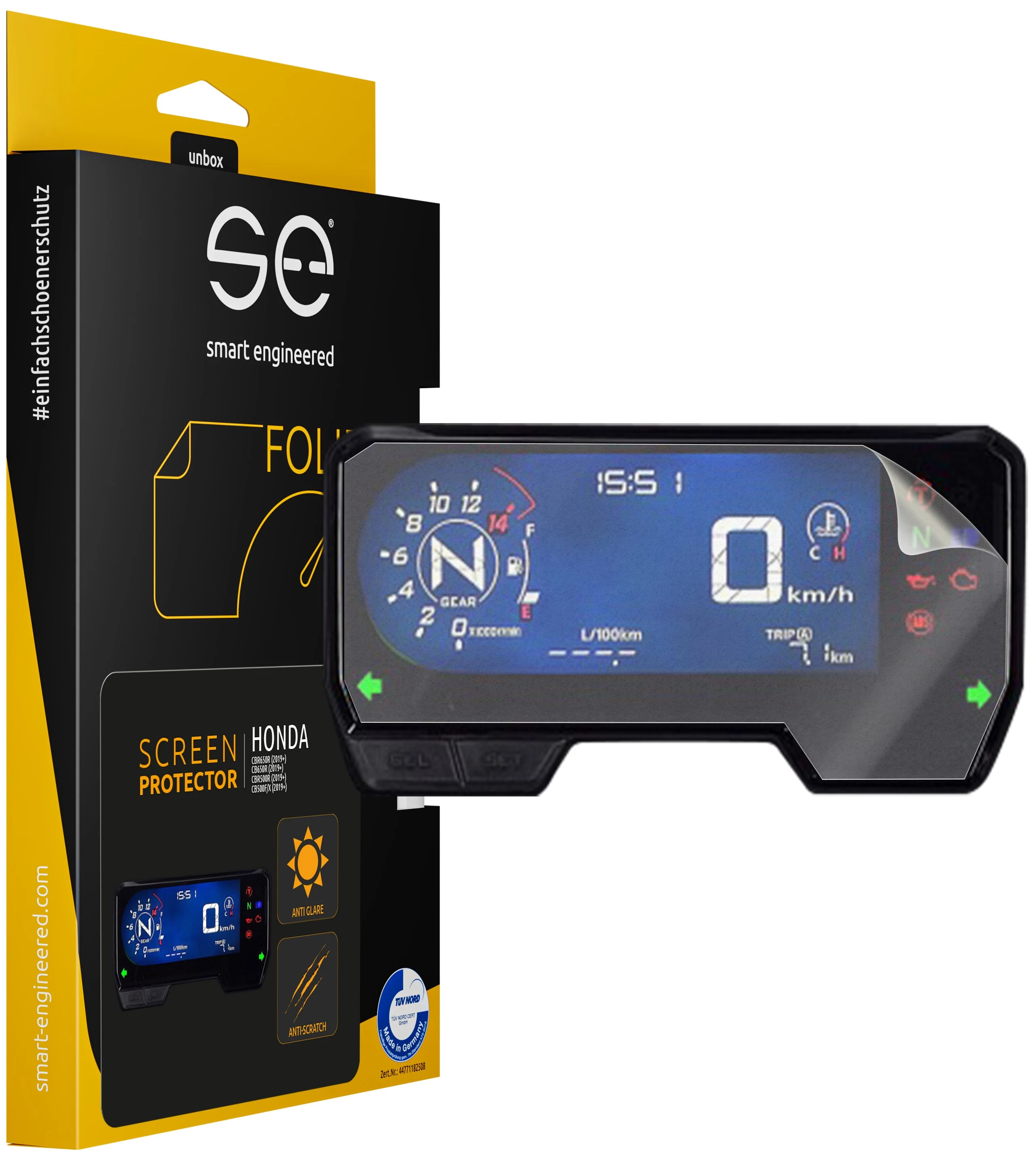 Smart.engineered SE-DCP-2-0102-0048-1-M Aizsargplēve motocikla displejam