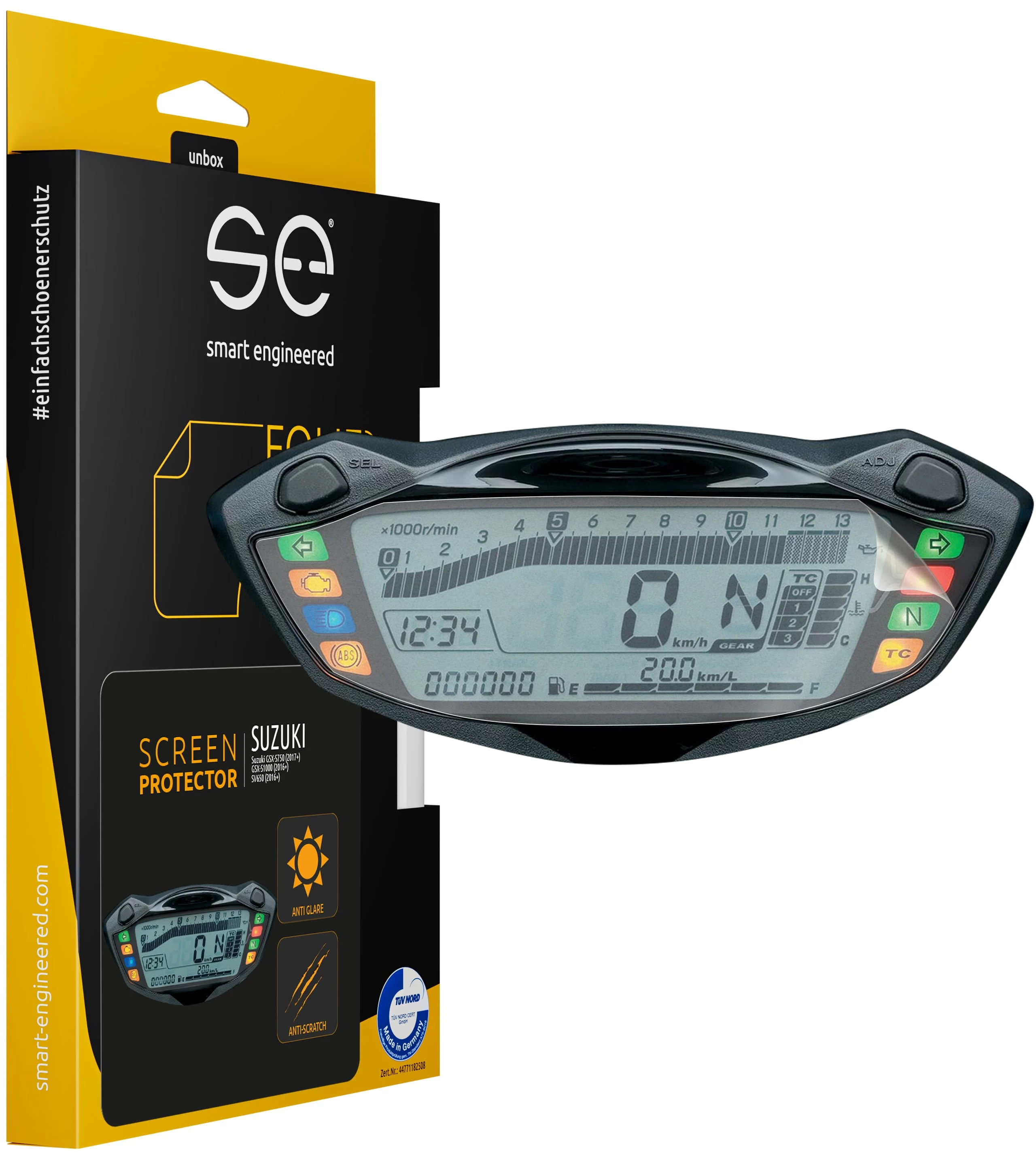 Smart.engineered SE-DCP-2-0102-0091-1-M Aizsargplēve motocikla displejam