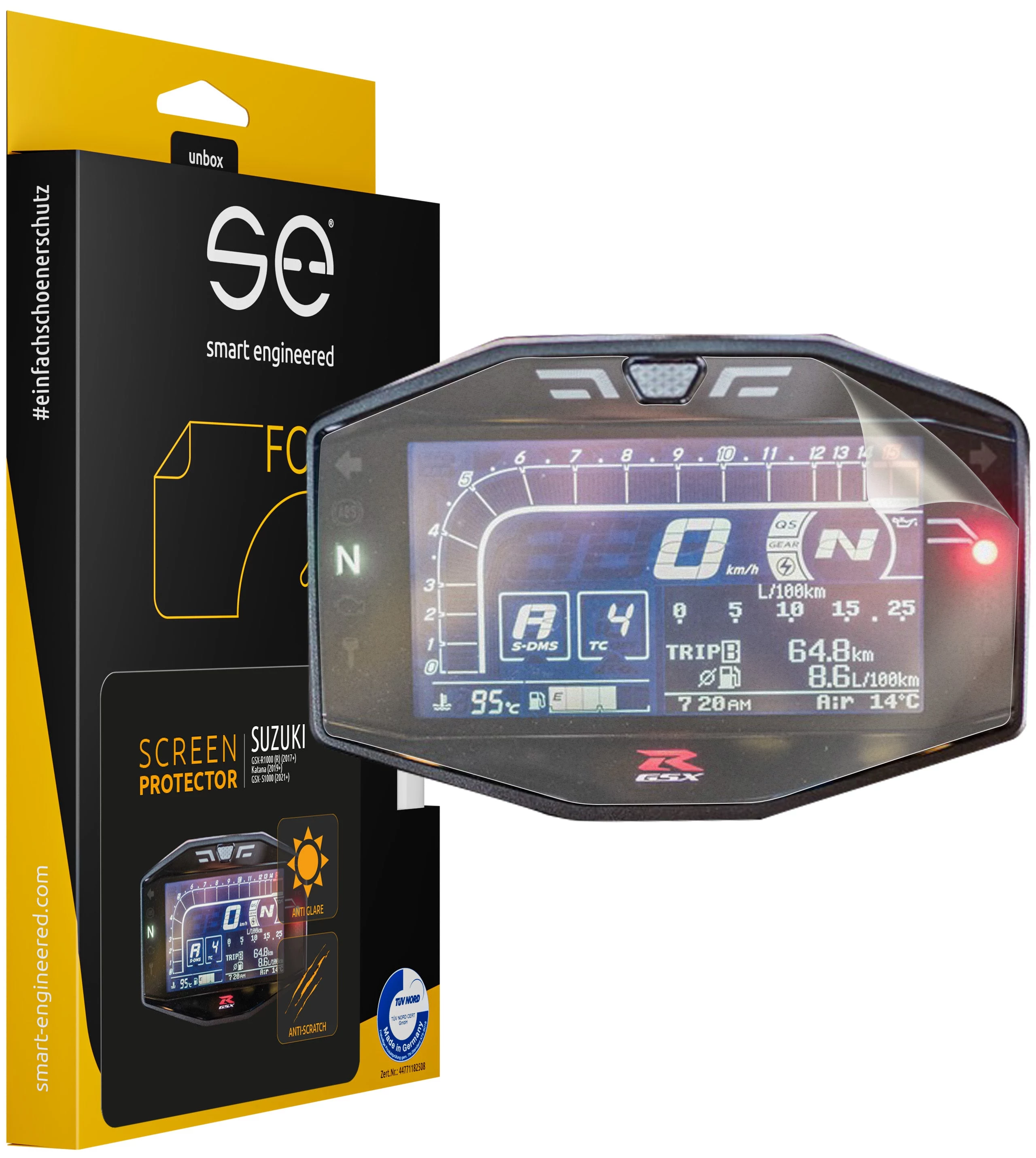 Smart.engineered SE-DCP-2-0102-0094-1-M Displeja aizsargs Suzuki
