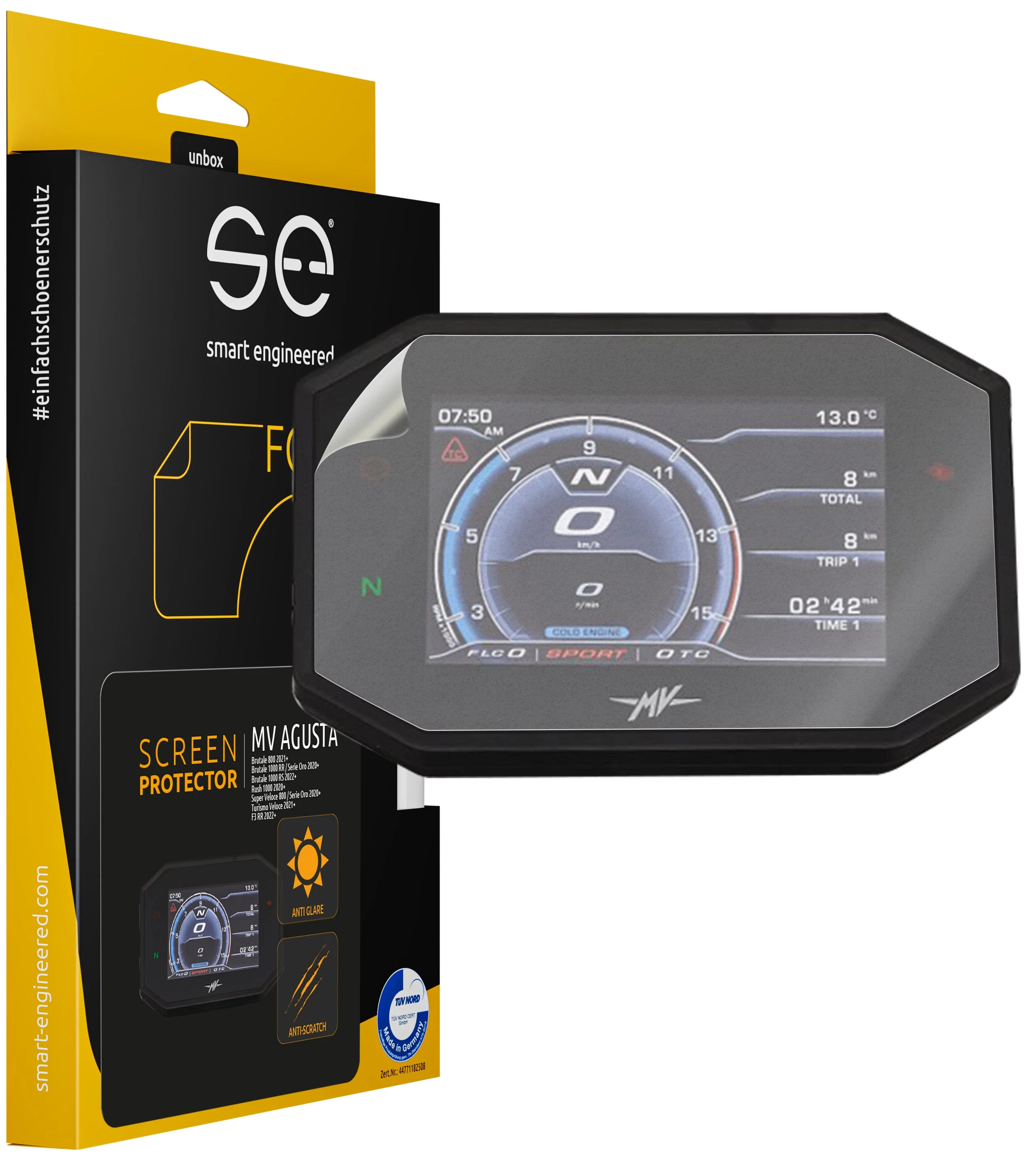 Smart.engineered SE-DCP-2-0102-0110-1-M Motocikla displeja aizsargplēve