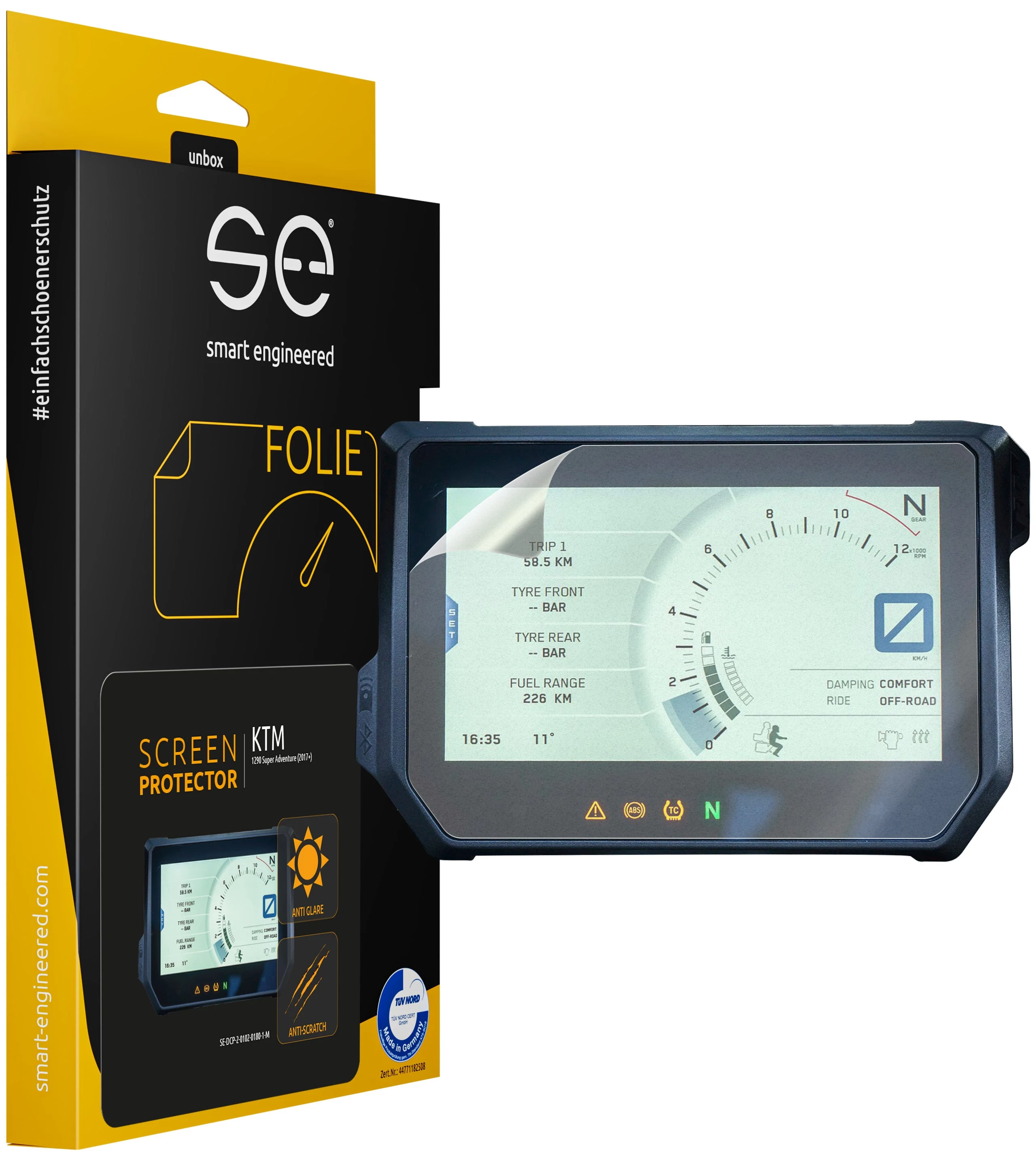 Smart.engineered SE-DCP-2-0102-0180-1-M Aizsargplēve displejam KTM
