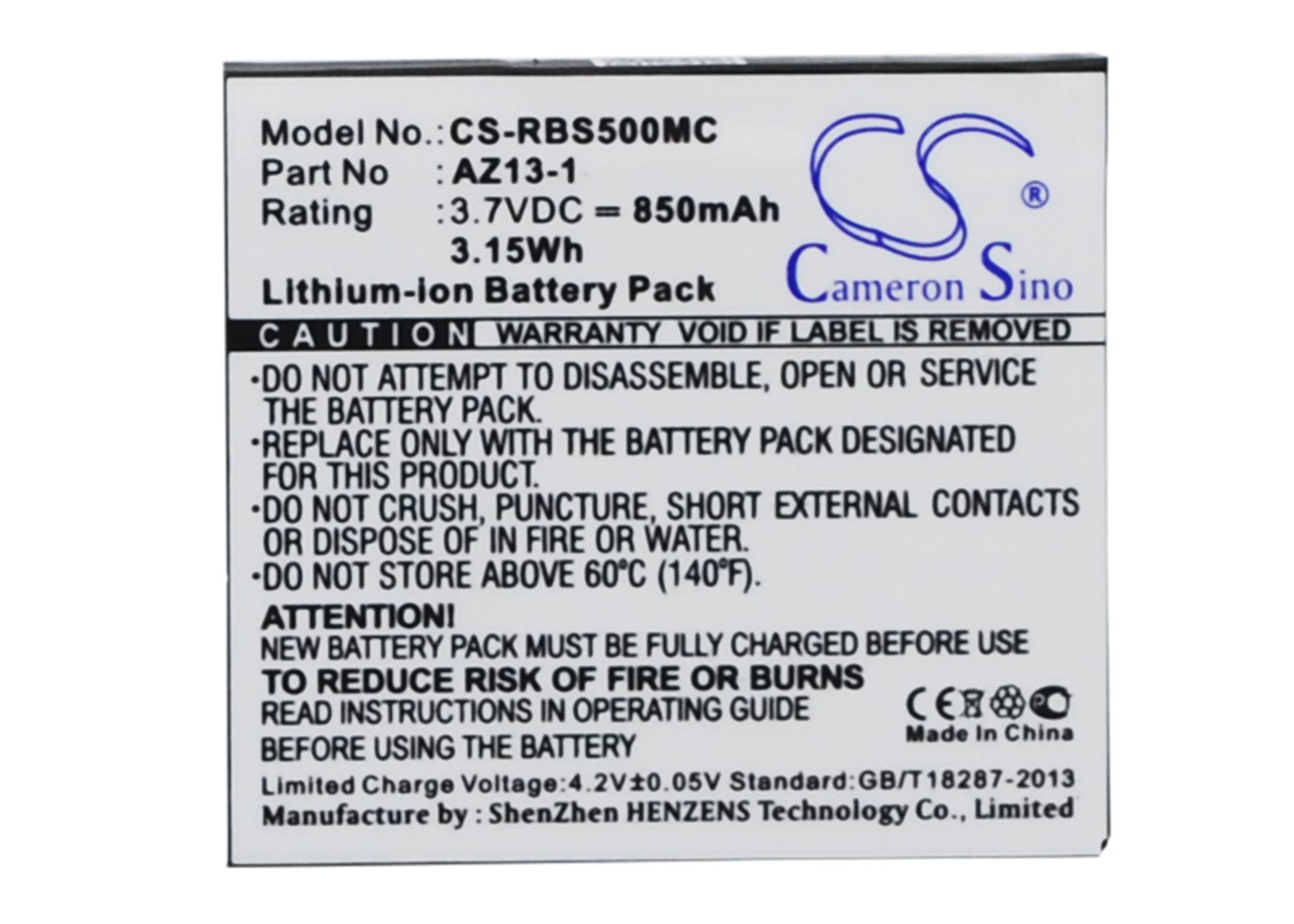 Cameron Sino AZ13-1 Li-ion Battery 1010mAh