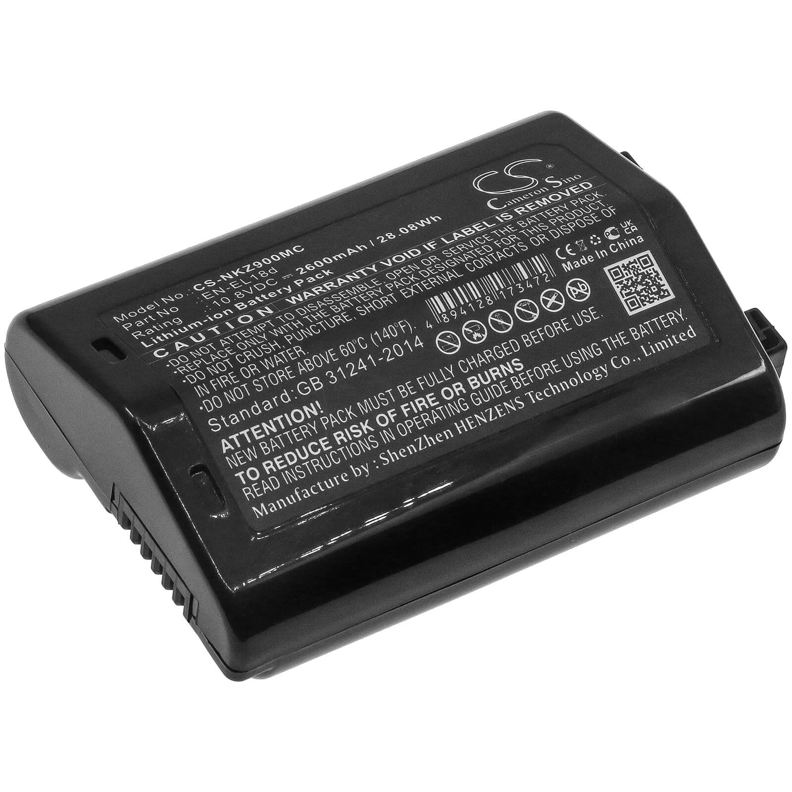 Cameron Sino EN-EL18d Replacement Battery 2600mAh