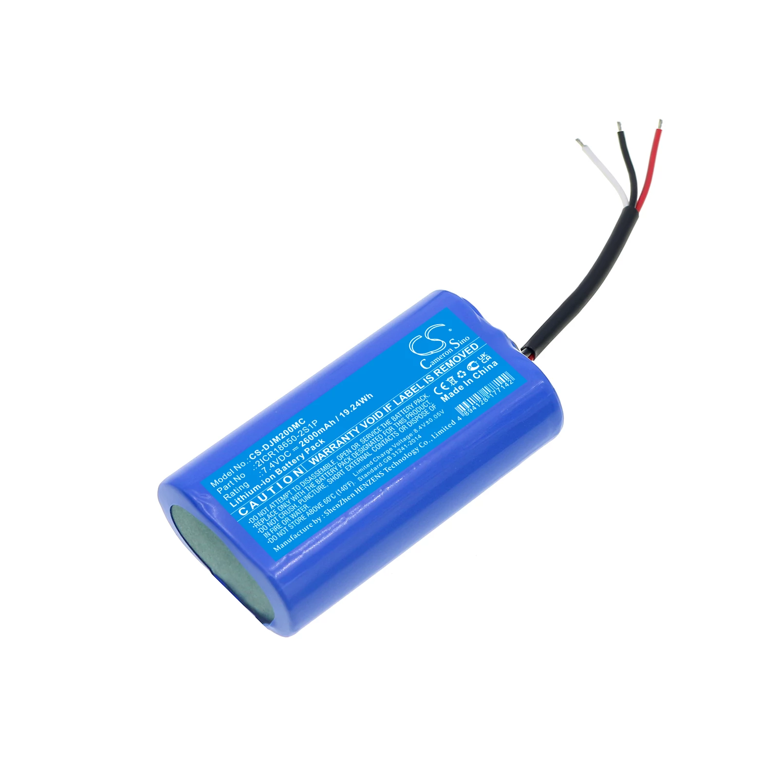 Cameron Sino Battery Type 2ICR18650-2S1P for