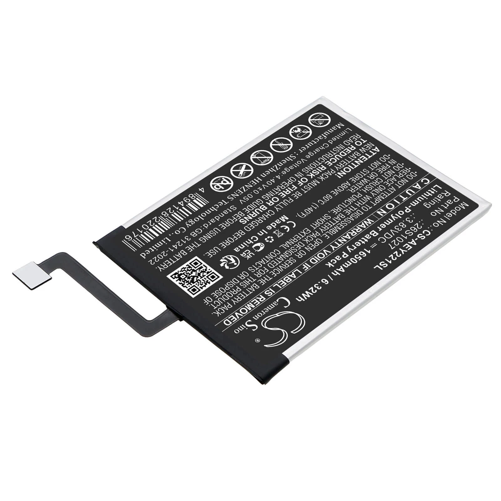 CAMERON SINO Battery Type 26S1027 A
