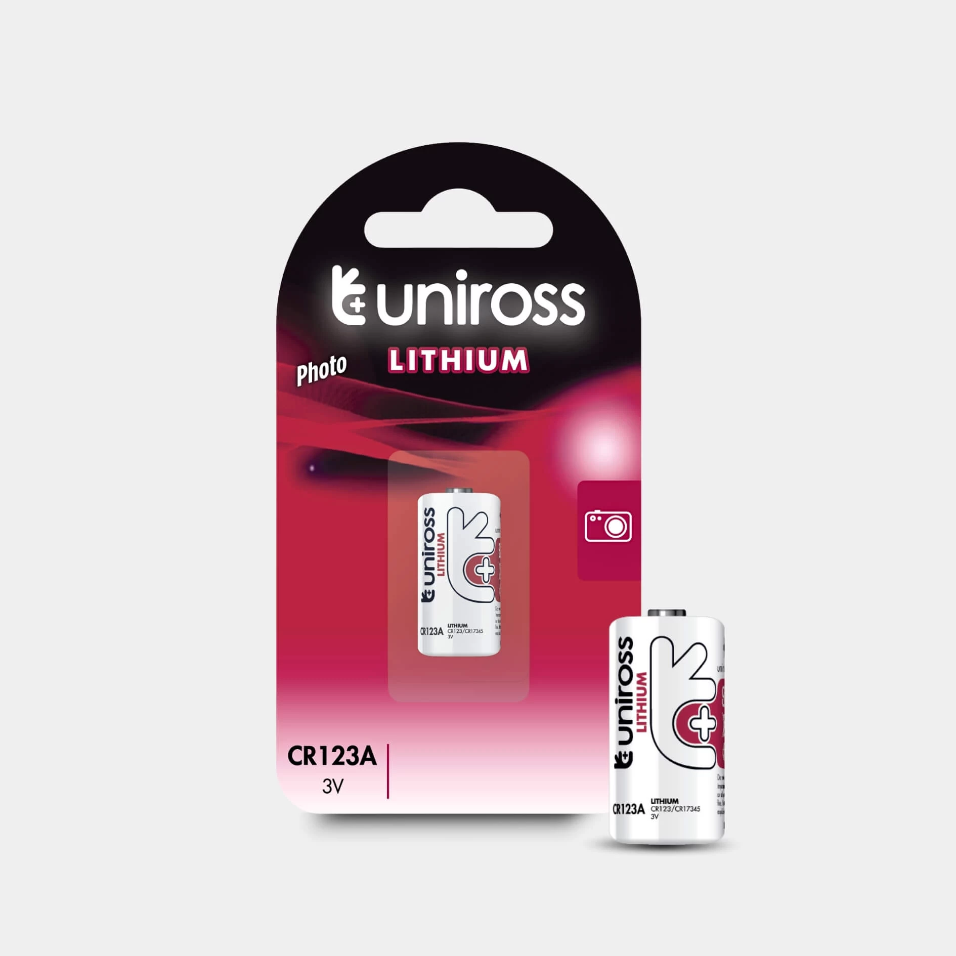 Uniross litija CR123A baterija 3V 1500mAh