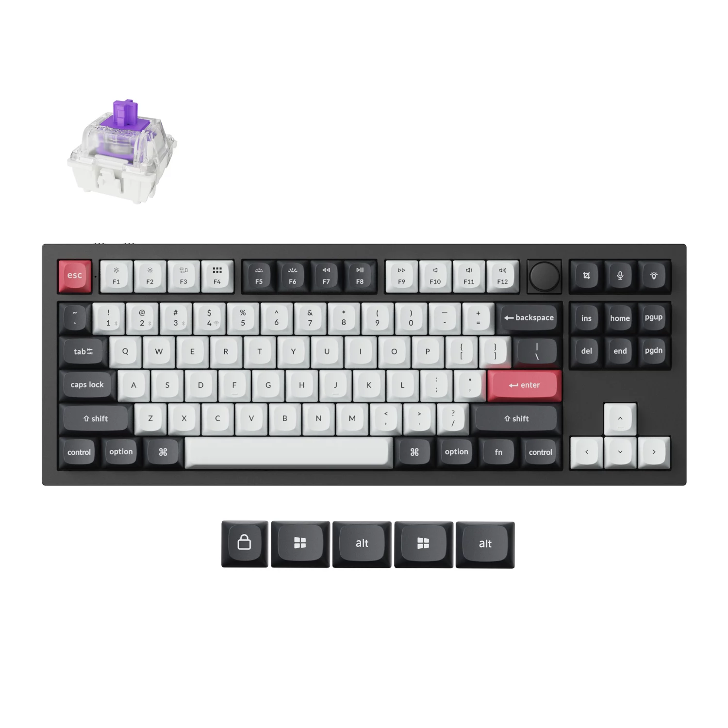 Keychron Q3H-M1 80% TKL Magnetic Carbon