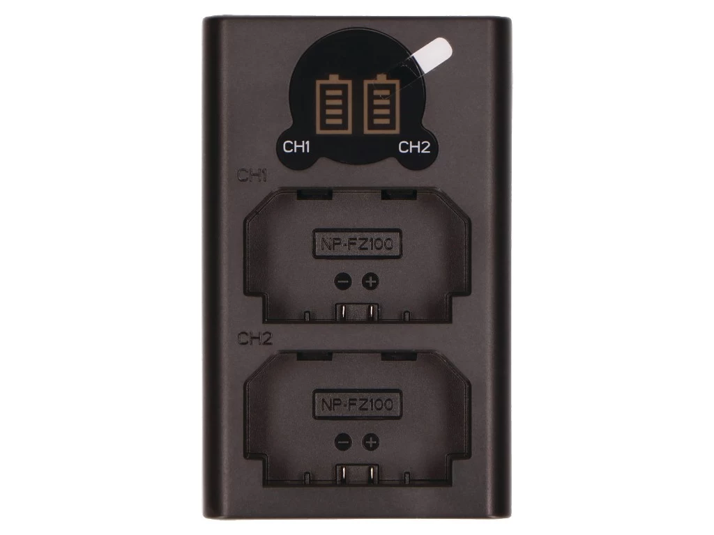 2-Power digitālās kameras USB divu akumulatoru