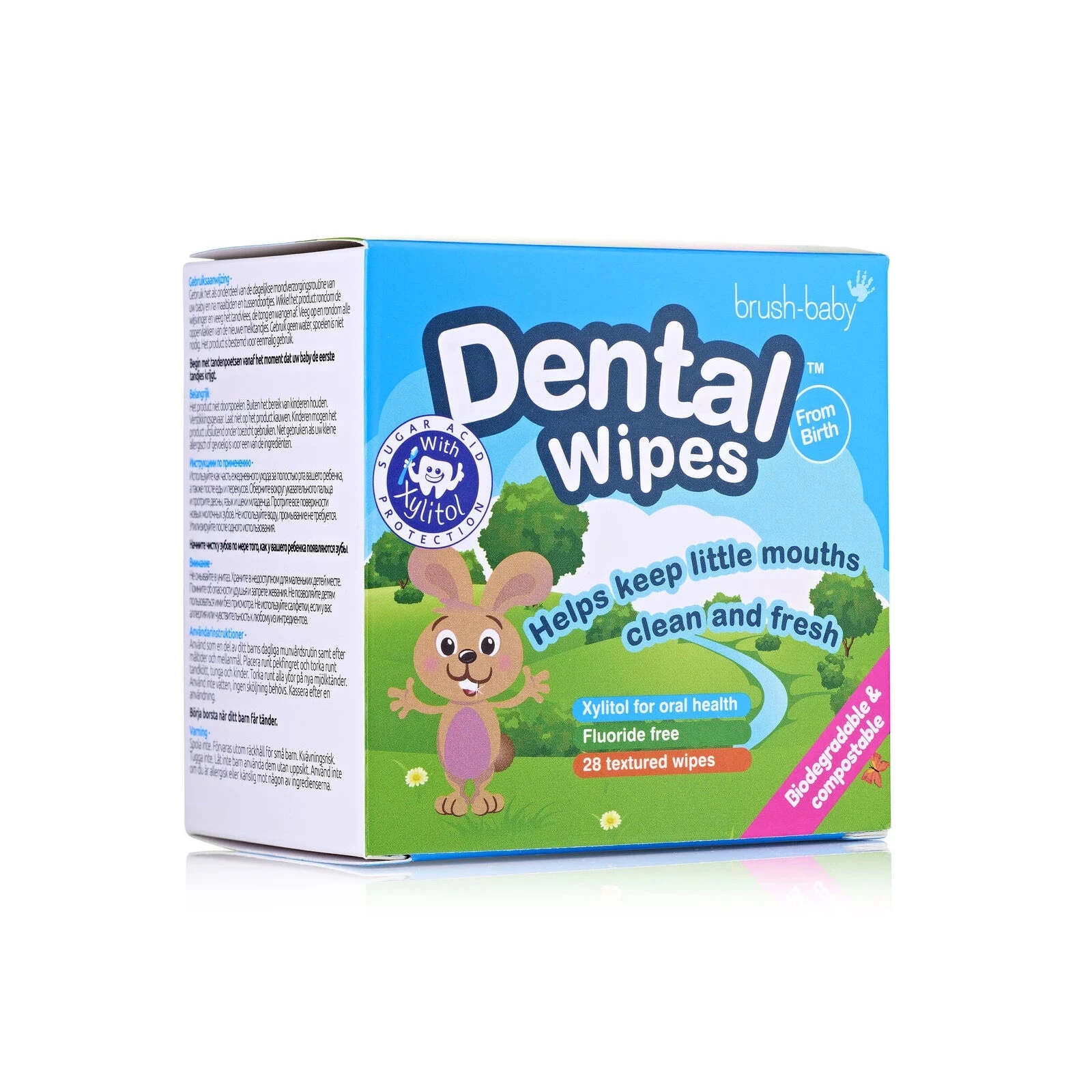 BRUSH BABY Dental Wipes ar Ksilītu