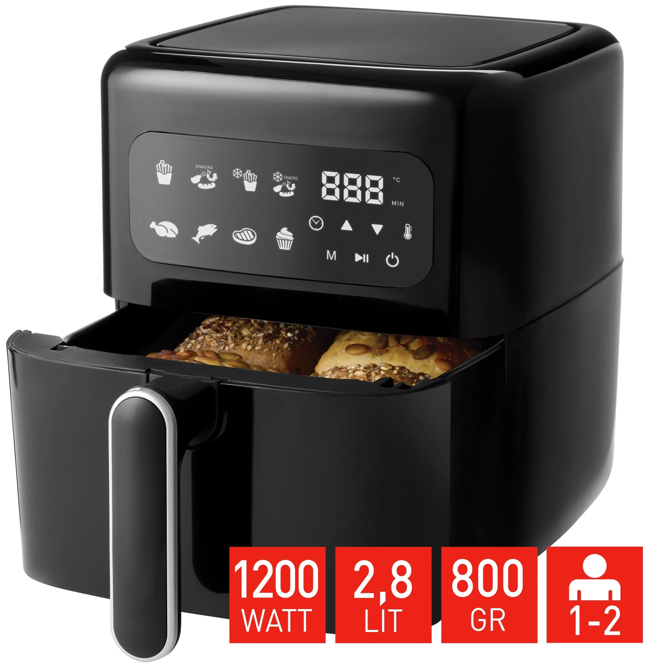 Fritel SnackTastic 4303 Airfryer 1200W Melns