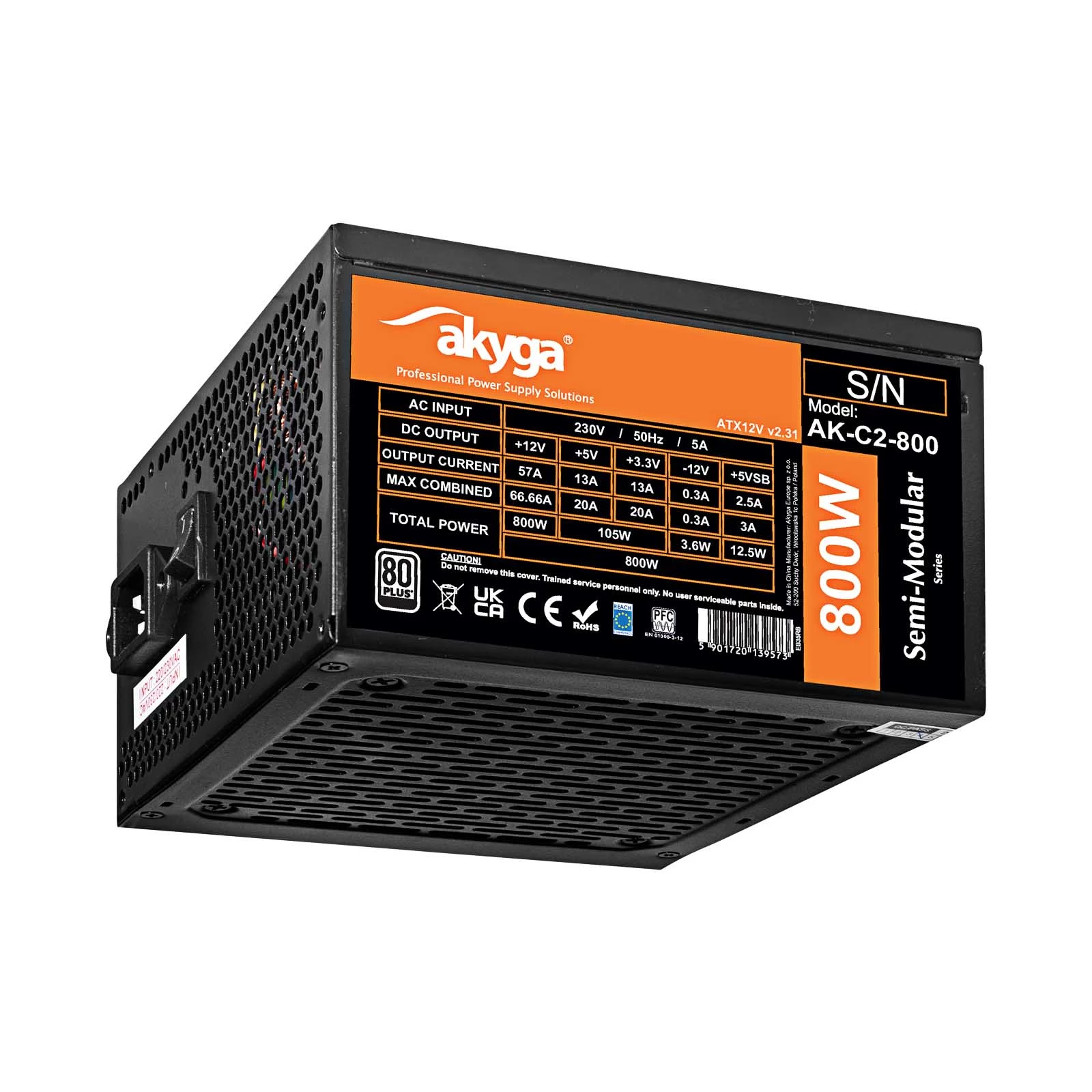 AKYGA Barošanas bloks ATX 800W AK-C2-800