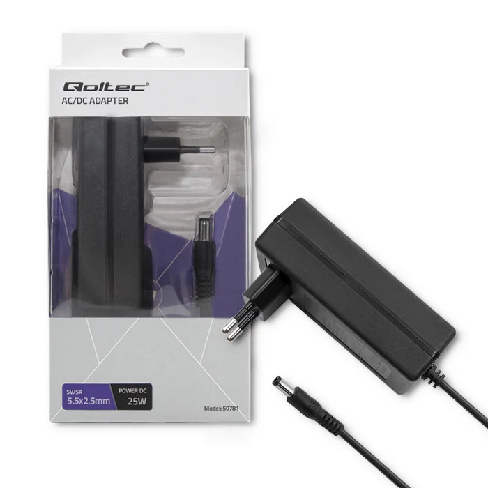 Qoltec AC/DC Power Adapter 25W 5V