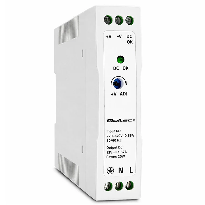 Qoltec DIN Rail Power Supply 20W
