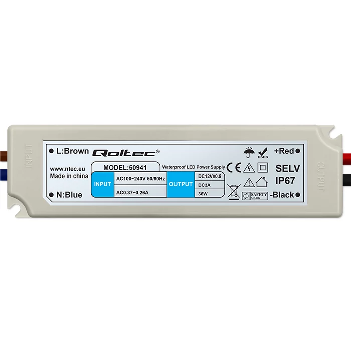 Qoltec LED Switching Power Supply 36W