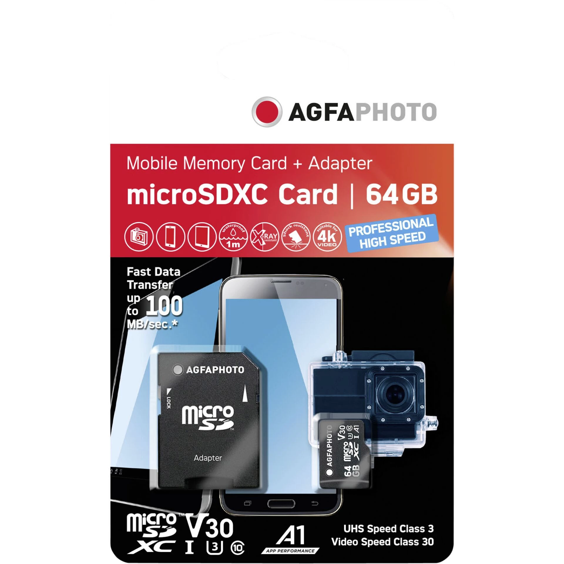 AGFAPHOTO MicroSDXC UHS-I 64GB High Speed