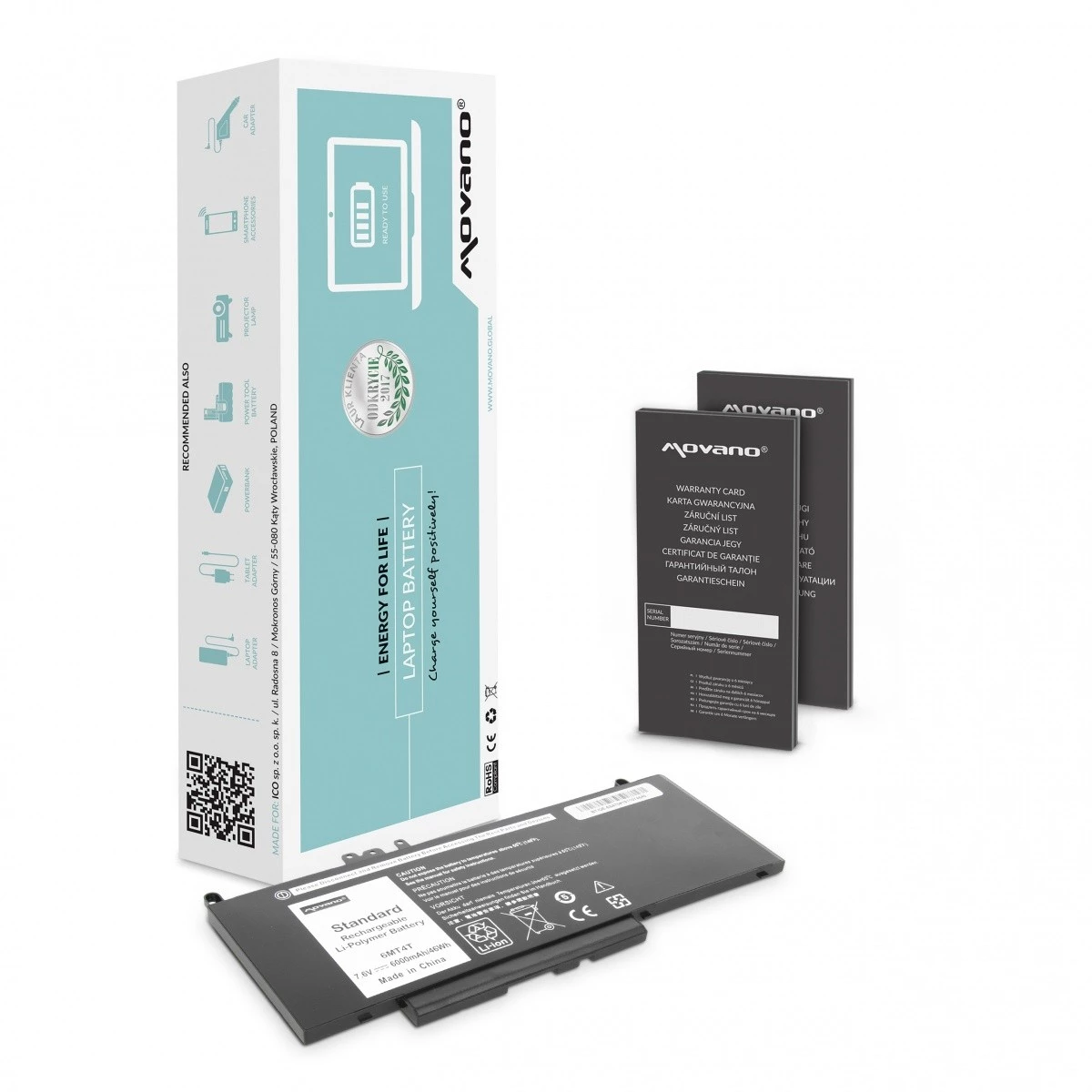 MOVANO Battery 6MT4T 7V69Y K3JK9 Dell