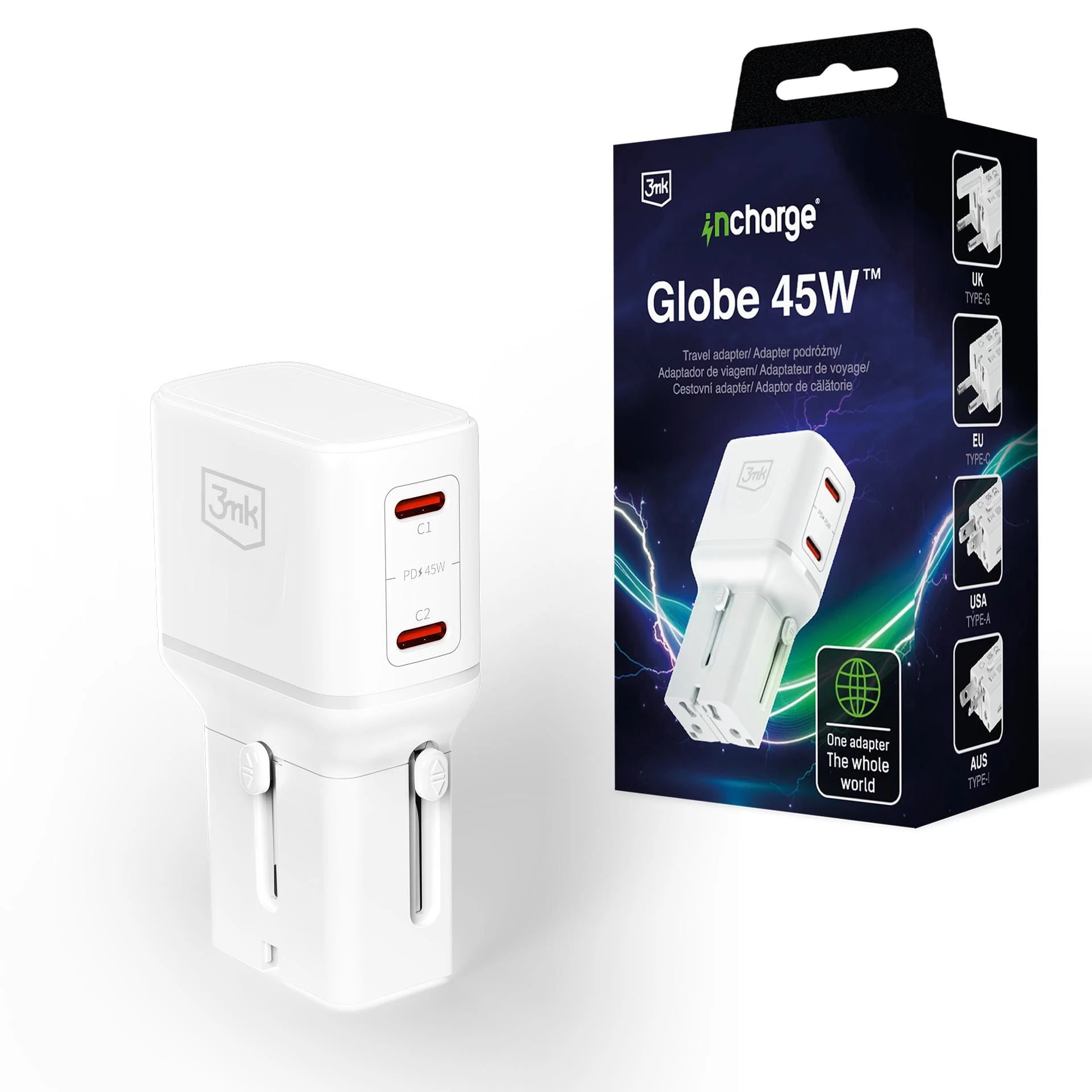 3mk incharge® Globe 45W™ 2C PD