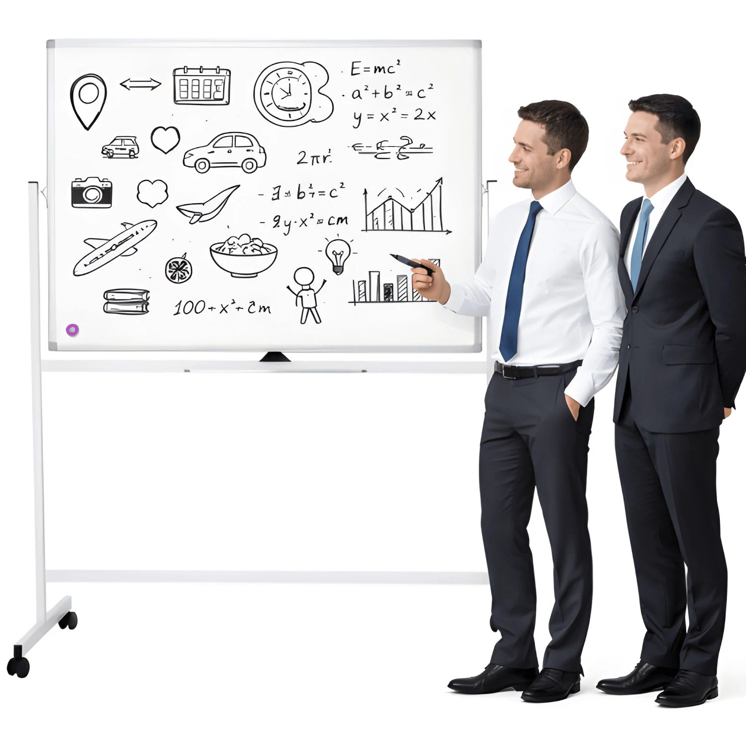 MOZOS Magnetic Whiteboard Rotating Mobile 100x70