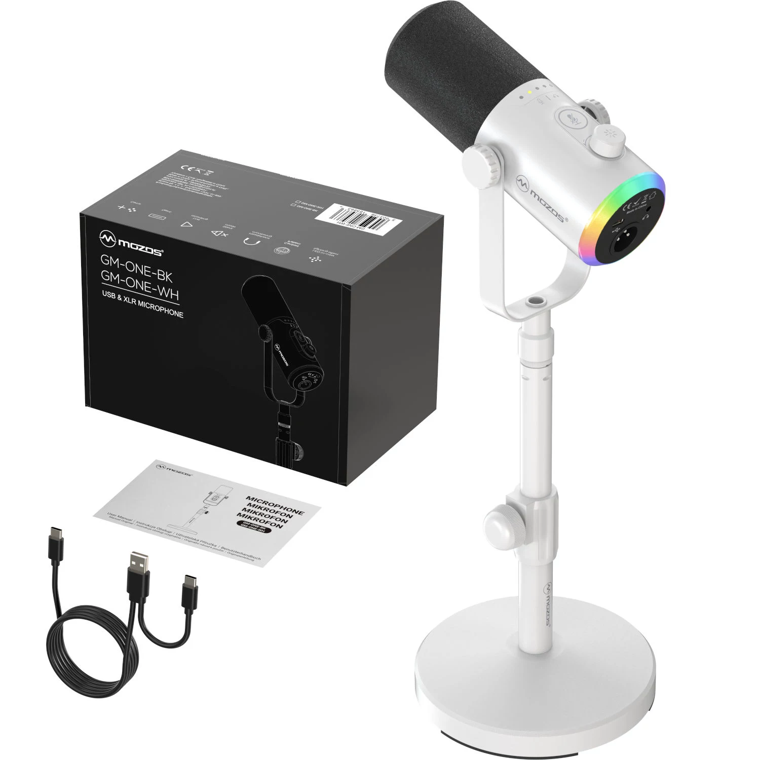 MOZOS GM-ONE White Dynamic Microphone USB
