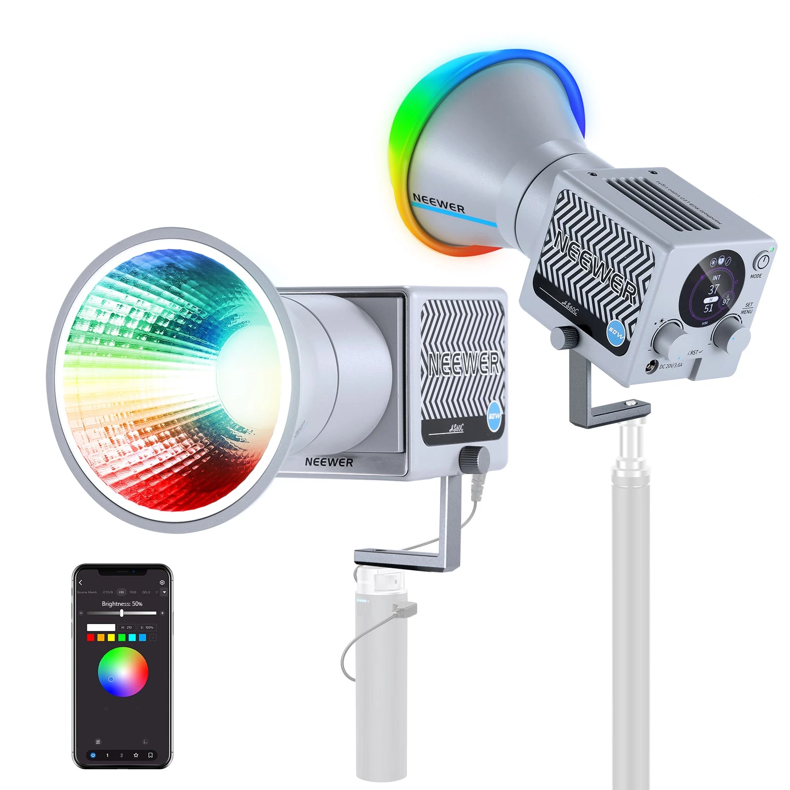 NEEWER HS60C 60W RGB COB LED