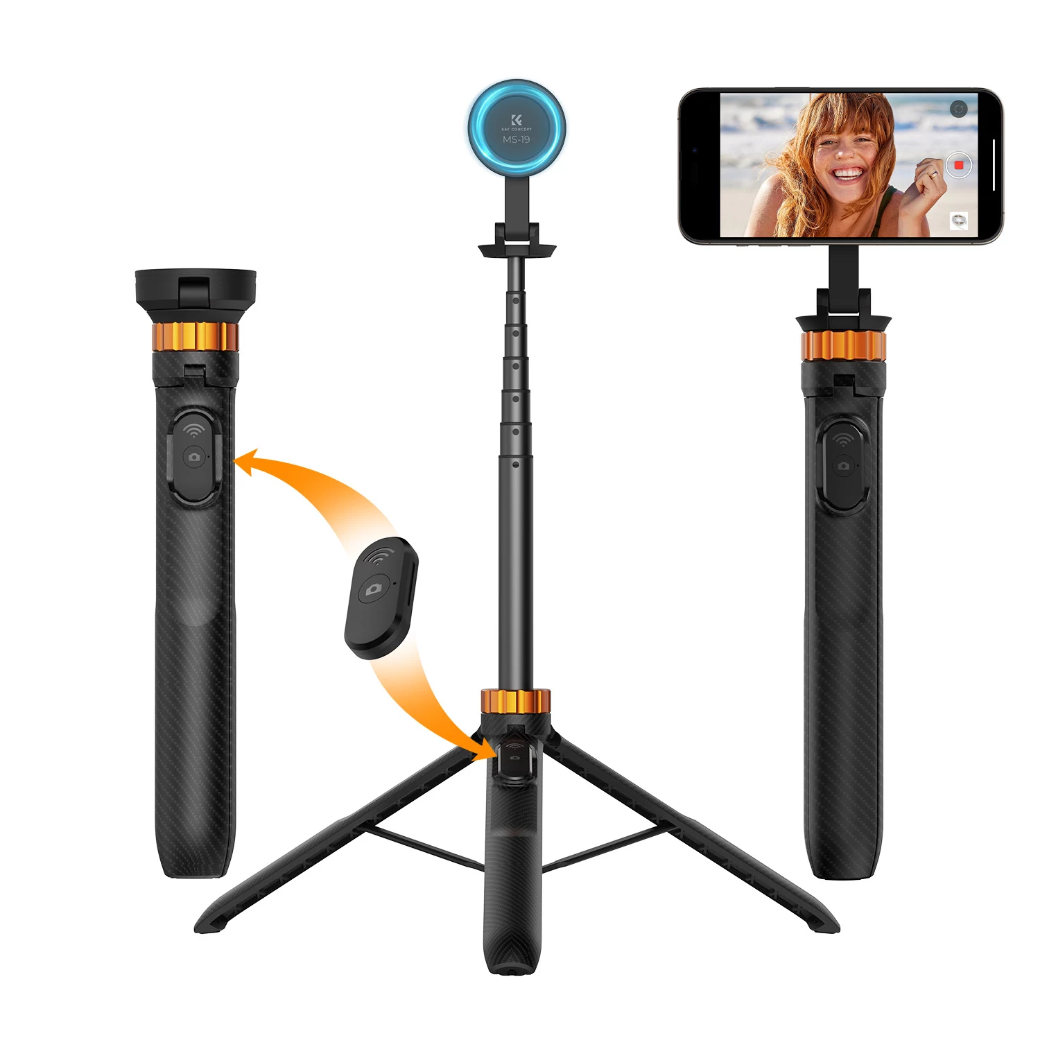 KF Selfie Stick Tripod 162cm Magnetic