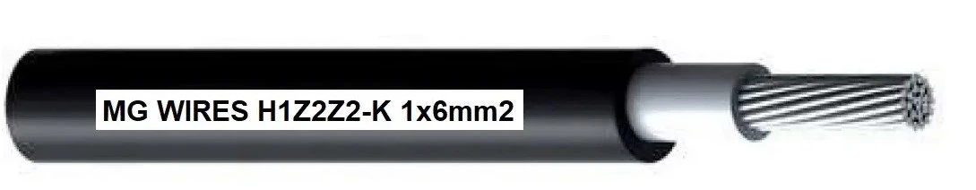 MG H1Z2Z2-K 6mm² Melns Fotoelementu Kabelis