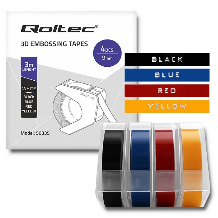 Qoltec Set of 4 Embossing Tapes