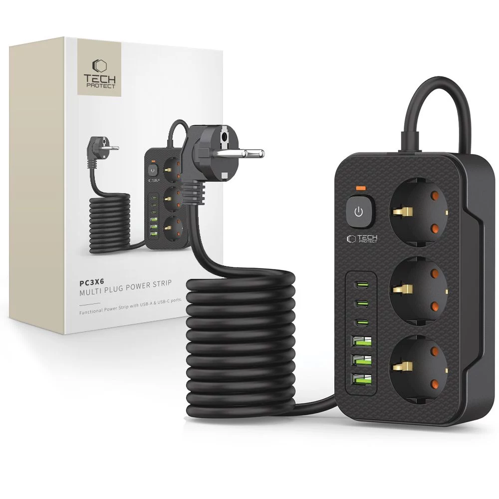 TECH-PROTECT PC3X6 Power Socket 3 USB