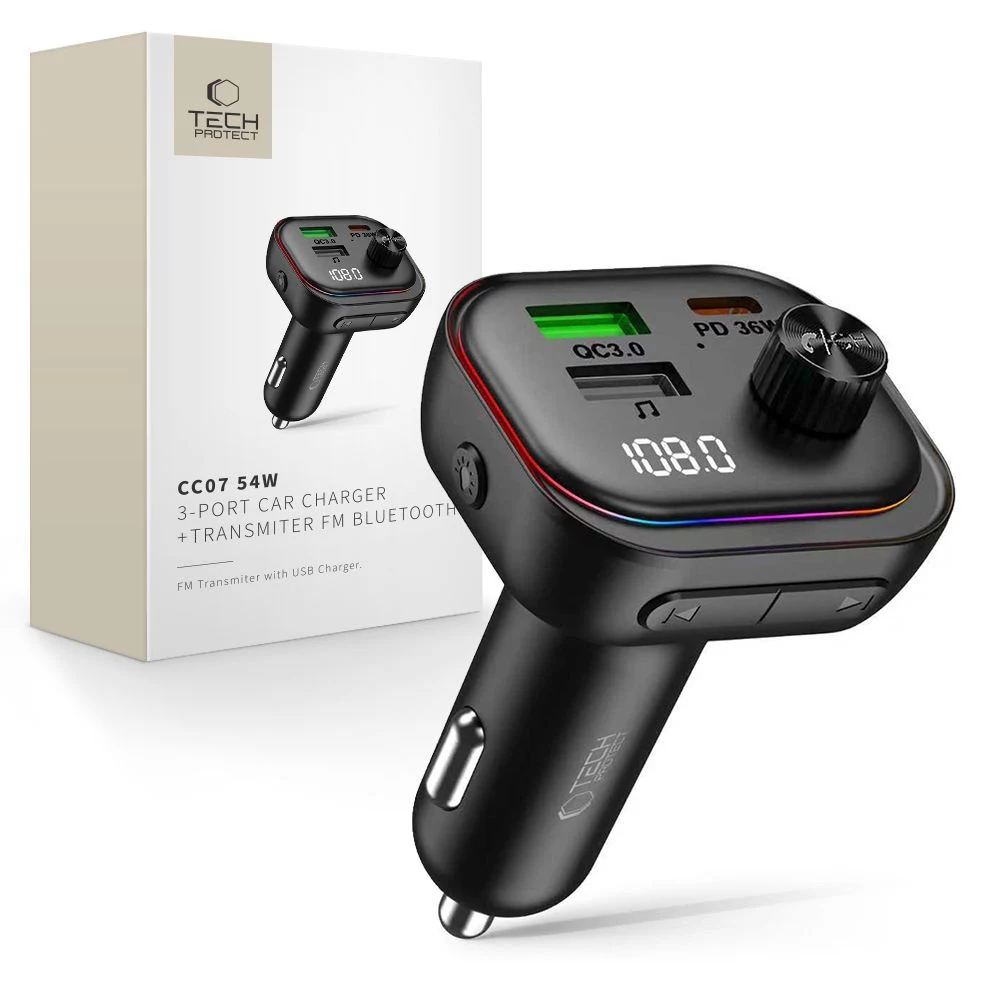 TECH-PROTECT CC07 3-Port Car Charger PD