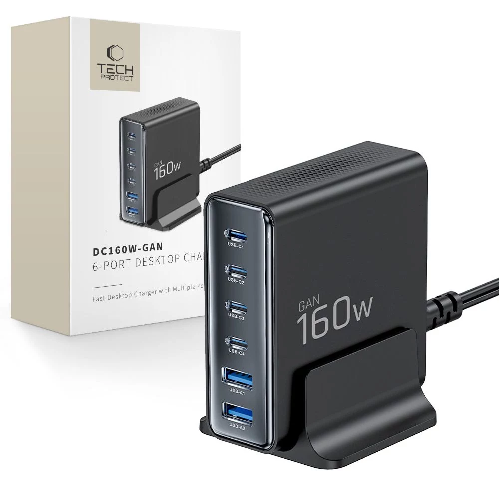 TECH-PROTECT DC160W-GAN 6-Port Desktop Charger PD