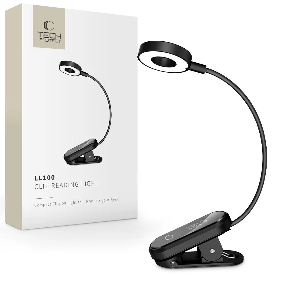 TECH-PROTECT LL100 Clip Reading Light Black