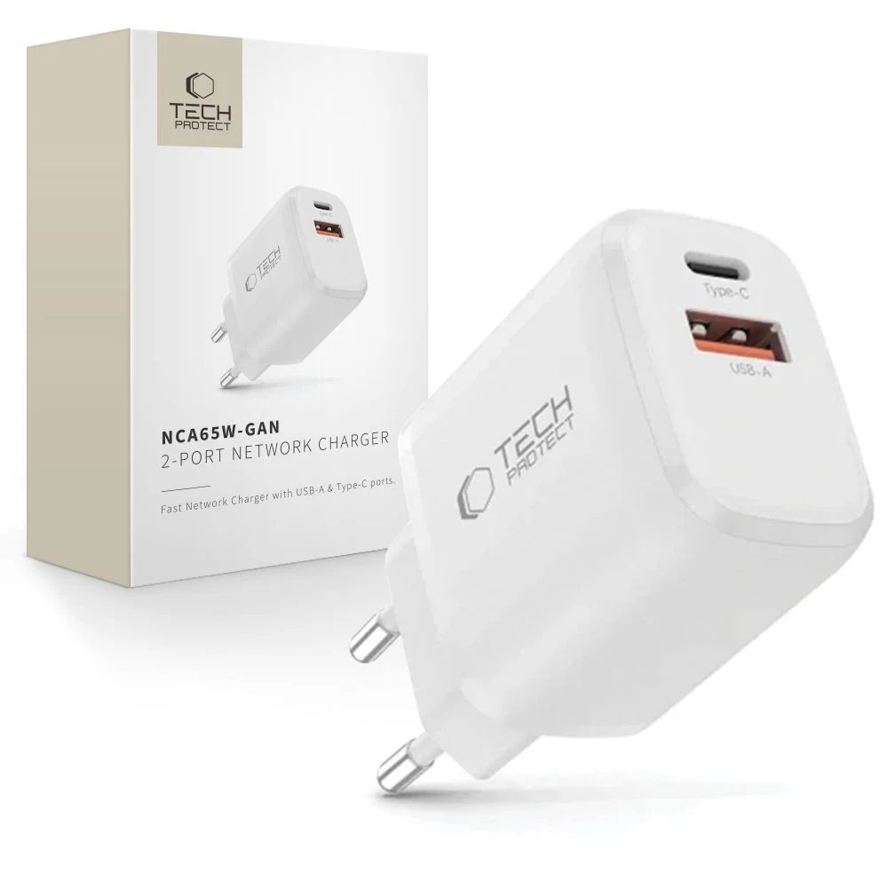 TECH-PROTECT NCA65W-GAN 2-Port Network Charger PD