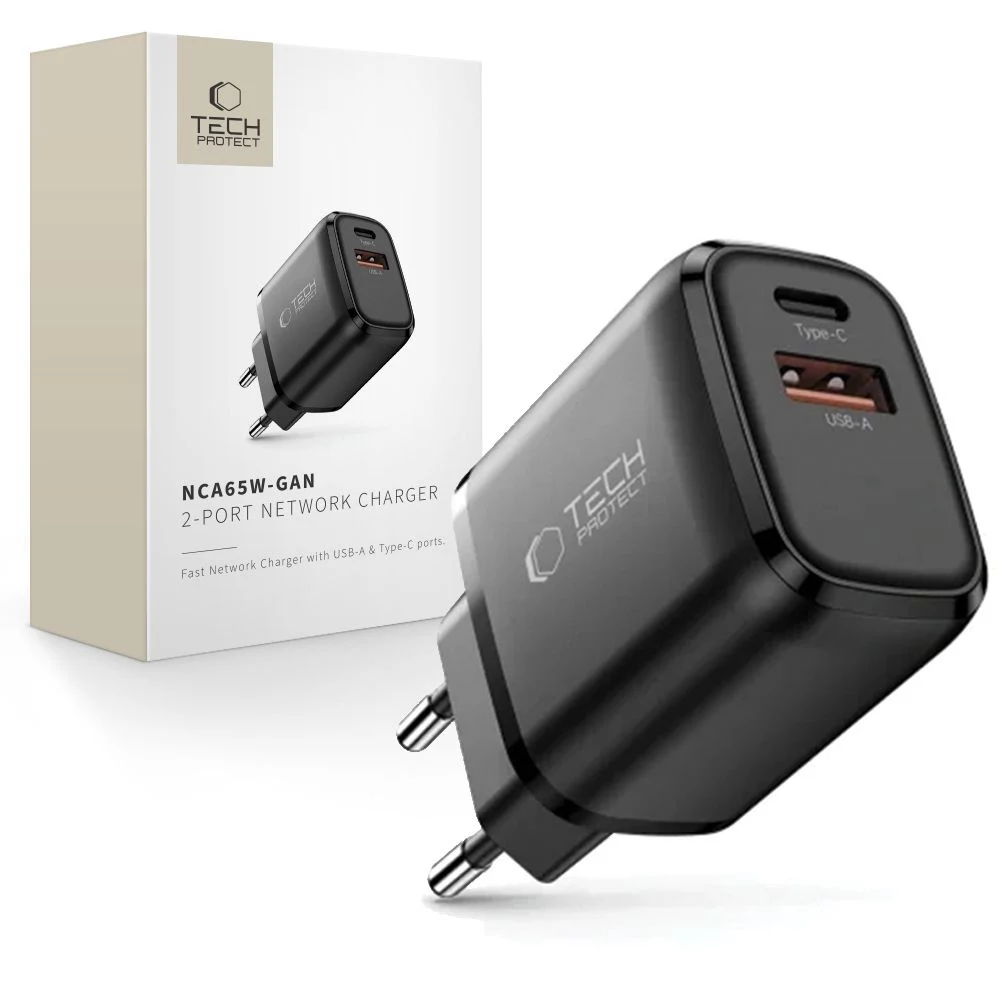 TECH-PROTECT NCA65W-GAN 2-Port Network Charger PD