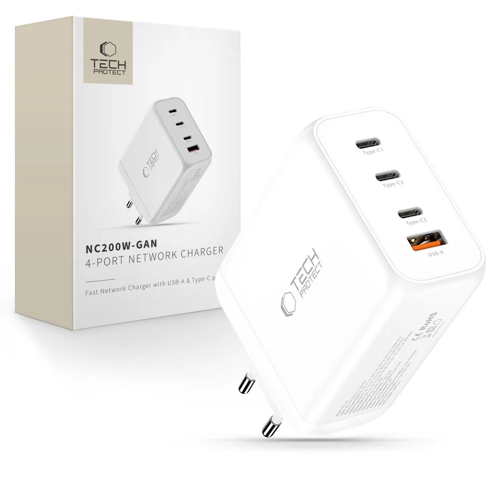 TECH-PROTECT NC200W-GAN 4-Port Network Charger PD