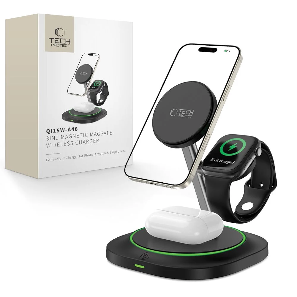Tech-Protect QI15W-A46 3IN1 MagSafe Wireless Charging