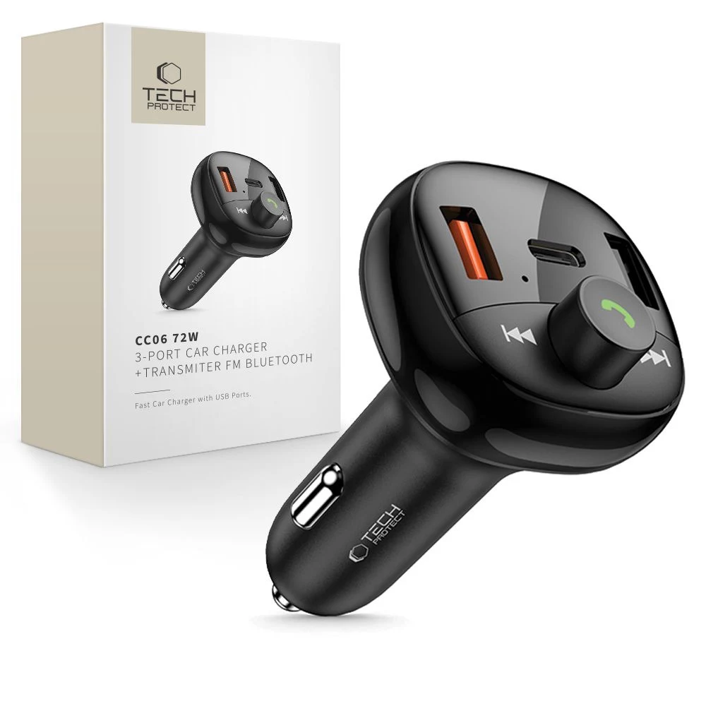 TECH-PROTECT CC06 3-Port Car Charger PD