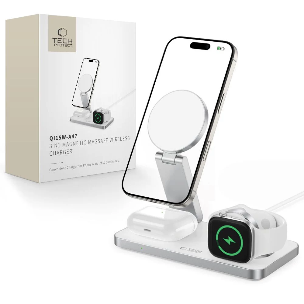 TECH-PROTECT QI15W-A47 3-in-1 Magnetic MagSafe Wireless