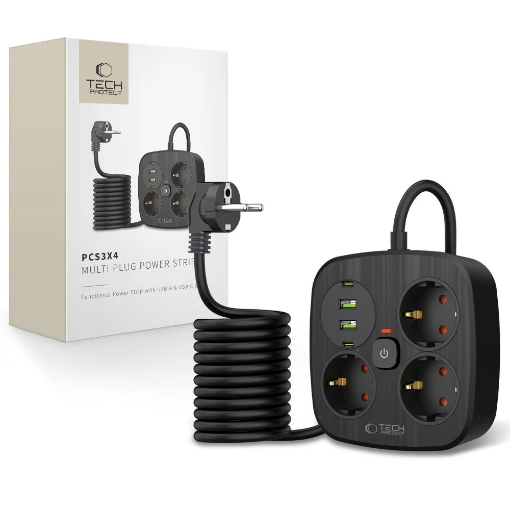 TECH-PROTECT PCS3X4 Power Strip 2 USB