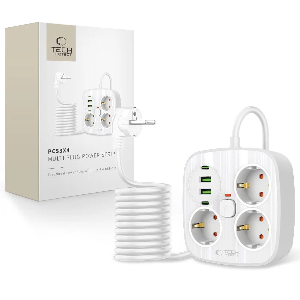 TECH-PROTECT PCS3X4 Power Strip 2 USB