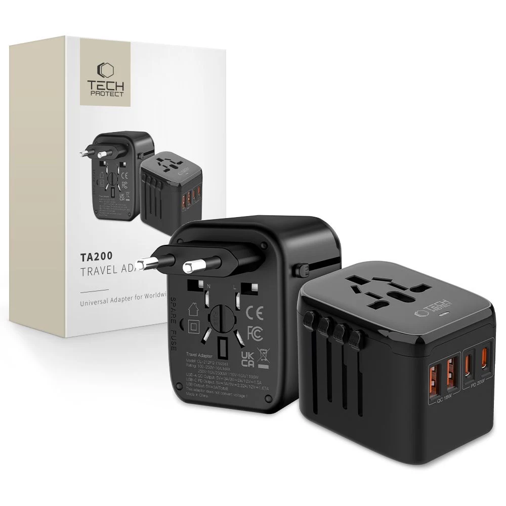 TECH-PROTECT TA200 Travel Adapter EU /