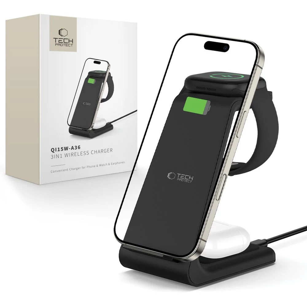 TECH-PROTECT QI15W-A36 3-in-1 Wireless Charger for