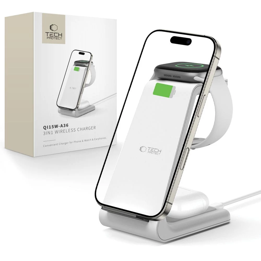 TECH-PROTECT QI15W-A36 3-in-1 Wireless Charger for