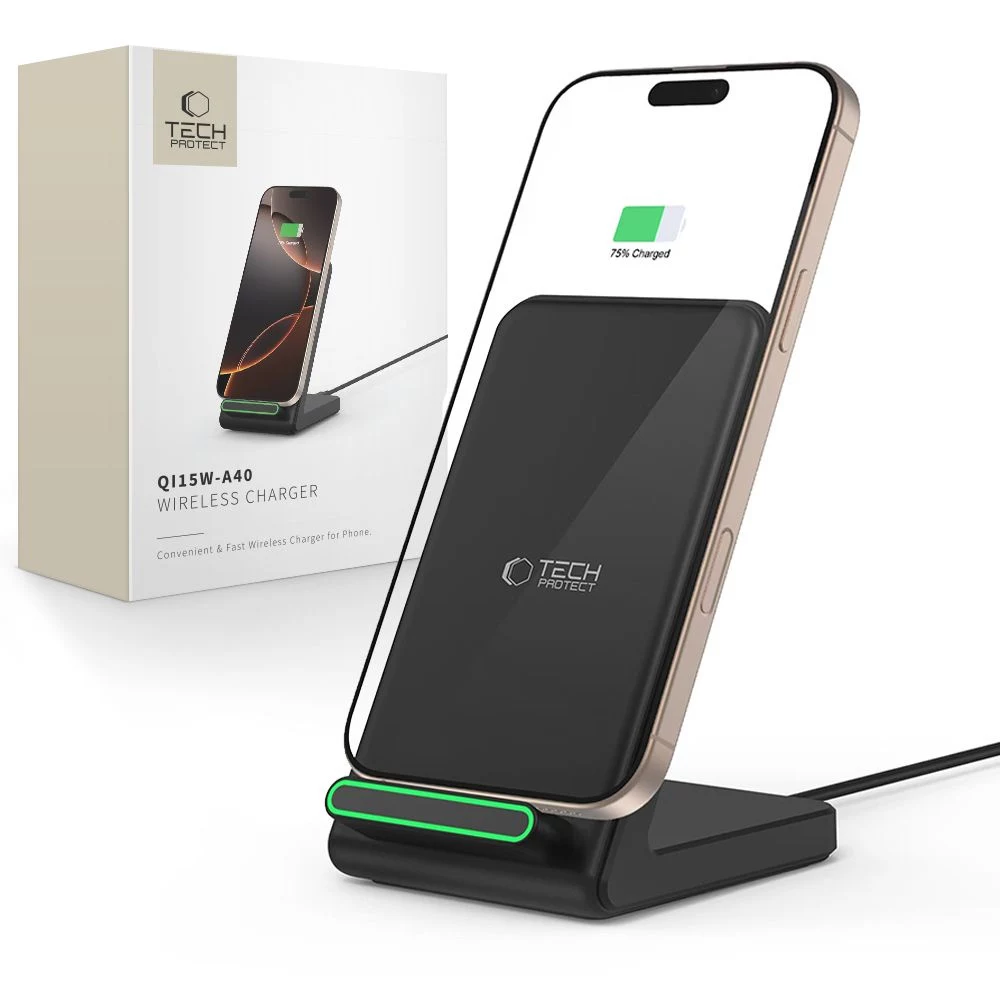 TECH-PROTECT QI15W-A40 Bezvadu Lādētājs Melns