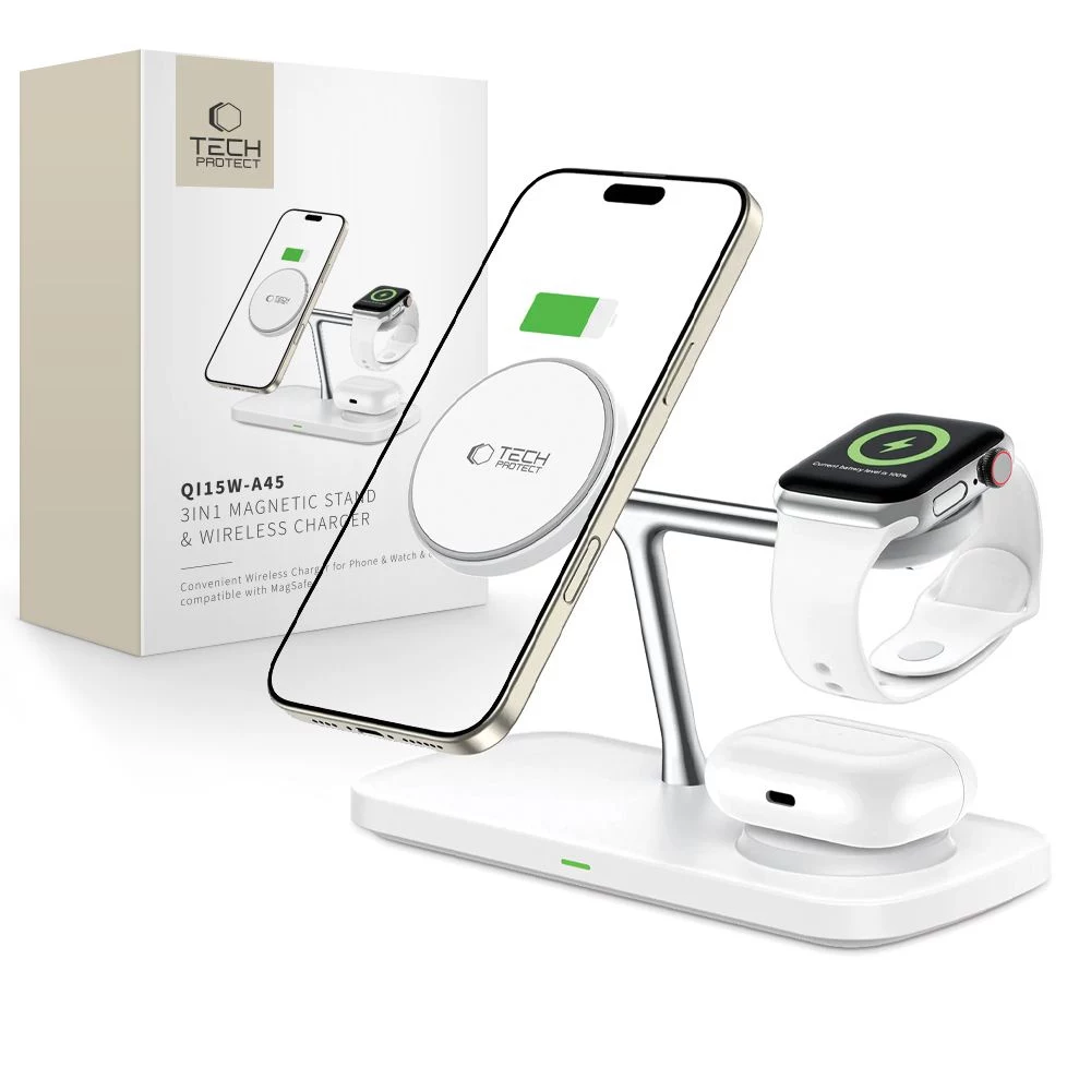 TECH-PROTECT QI15W-A45 3-in-1 Magnetic MagSafe Wireless