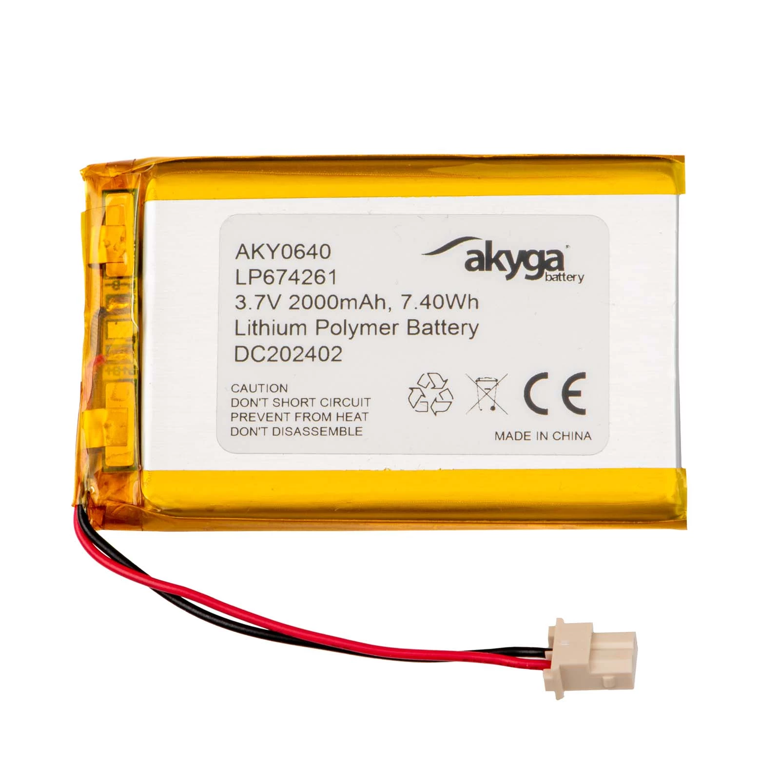 Akyga AKY0640 LP674261 Li-Po 3.7V