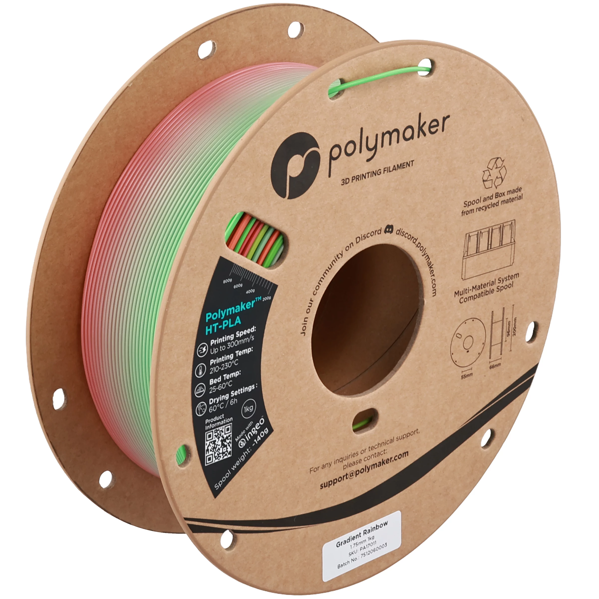 POLMASK HT-PLA 1.75mm Gradient Rainbow